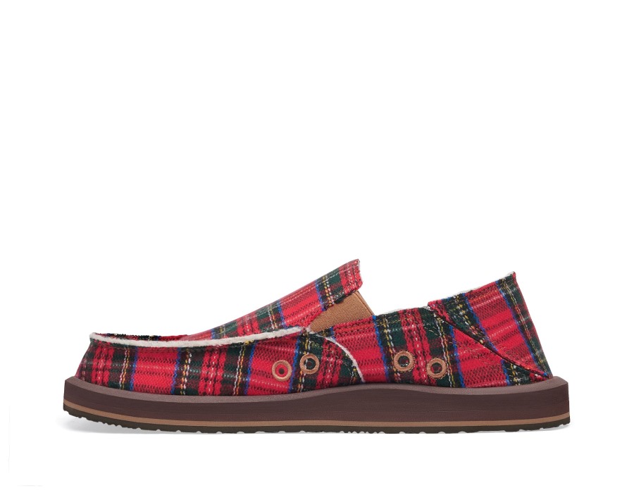 Sanuk M Vagabond St Plaid Chill Red Multi