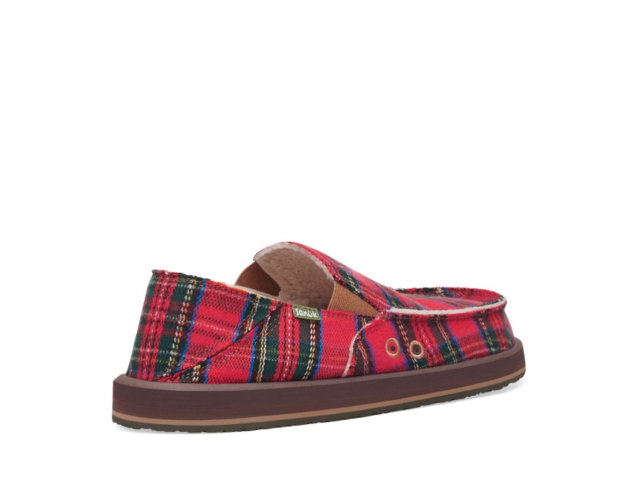 Sanuk M Vagabond St Plaid Chill Red Multi