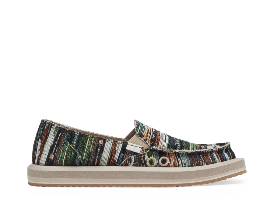 Sanuk W Donna St Grandma'S Couch Black Multi