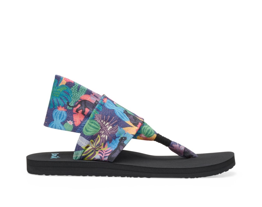 Sanuk W Sling St Tropical Jaguar Black Multi