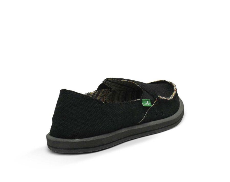 Sanuk Donna Hemp Black