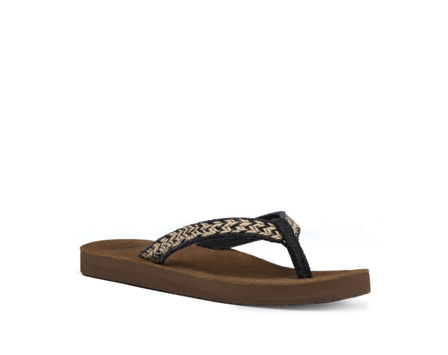 Sanuk Fraidy Jute Black-Tan